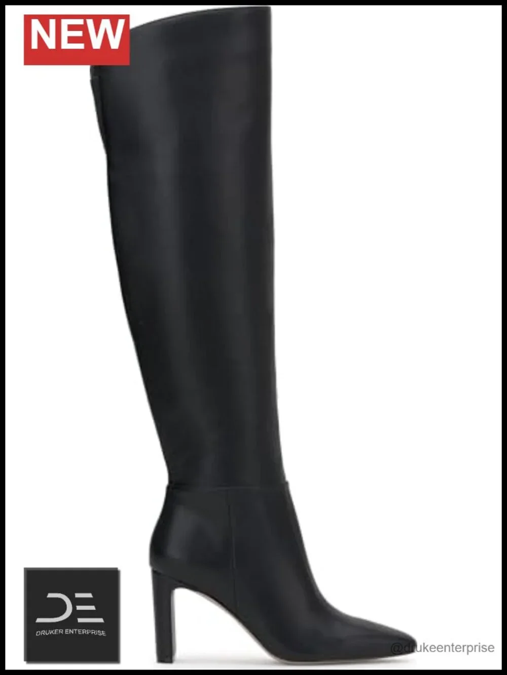 Wide Calf Faux Leather Over-the-Knee Boots 3.3in Heel